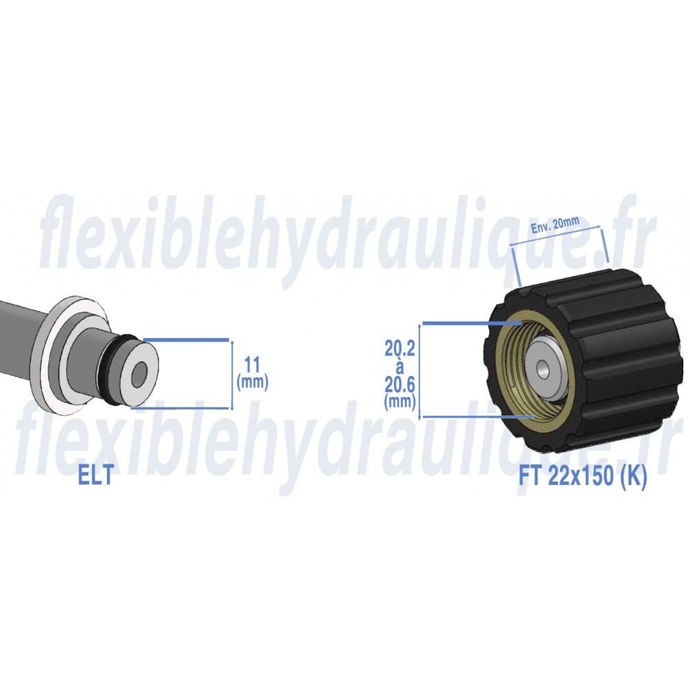 Flexible Nettoyeur Haute Pression Bleu 25m Fem22x150Fiche Technique