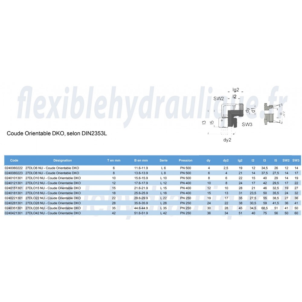 27DLO10 NU-Coude Orientable 10LFiche Technique