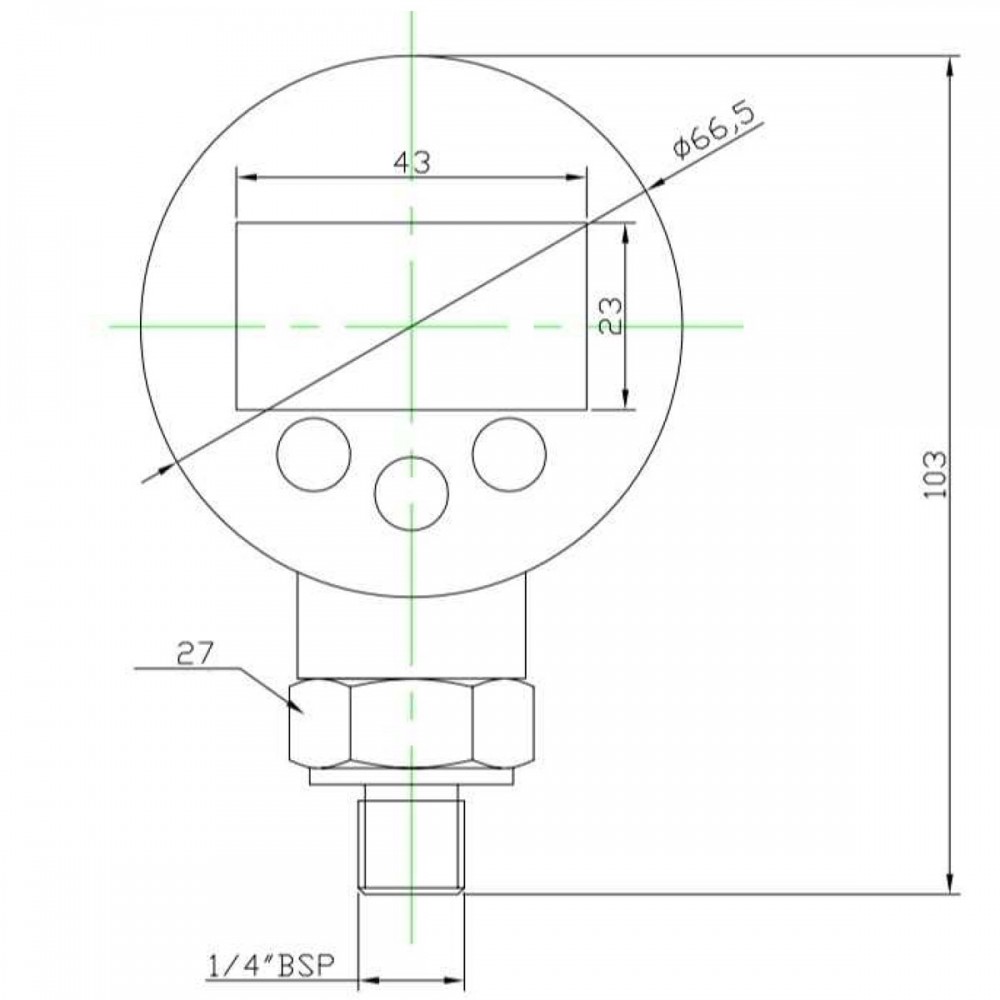 Manomètre Digit 63 0-600 PV 1/4-DETAIL PRODUIT