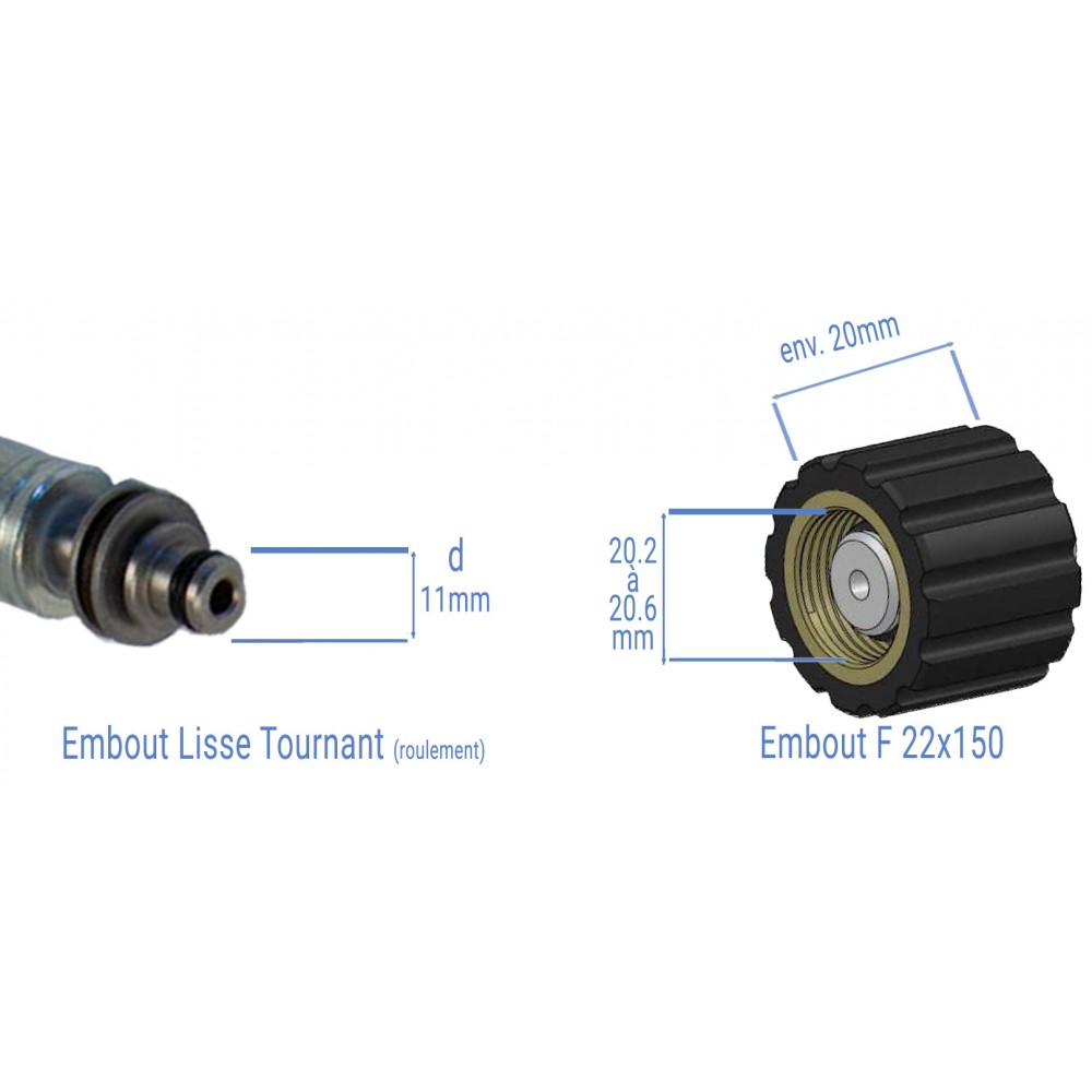 FLEX NETTOYEUR BLEU 5/16 LONG 10m +1/ETKL22 +1/ELT11 INOX+1/POIGNEE-Détail produit